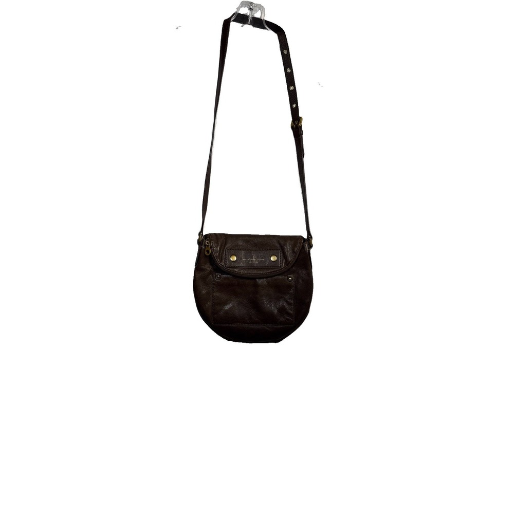Marc By Marc Jacobs 100% Goat Leather Indonesia Dbl.lg Comparts. Crossbody BRN.
